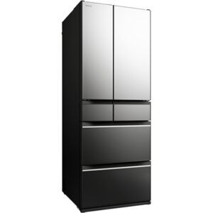 Tủ lạnh Hitachi R-HXC62X mặt gương pha lê góc nghiêng